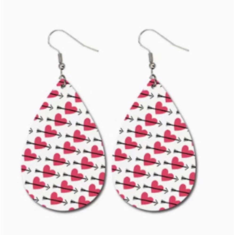 Leather teardrop earrings
